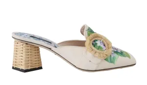 Beige Leather Hortensia Mules