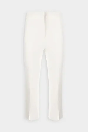 Bianca Cropped Slit Pant in Soft White