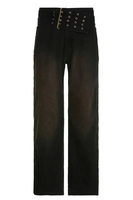 Big Belt Design Jeans