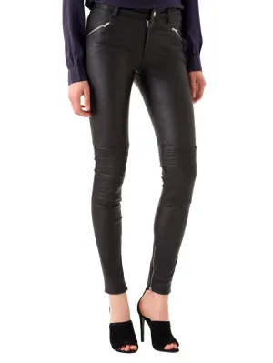 Biker-Inspired Slim Leather Pants