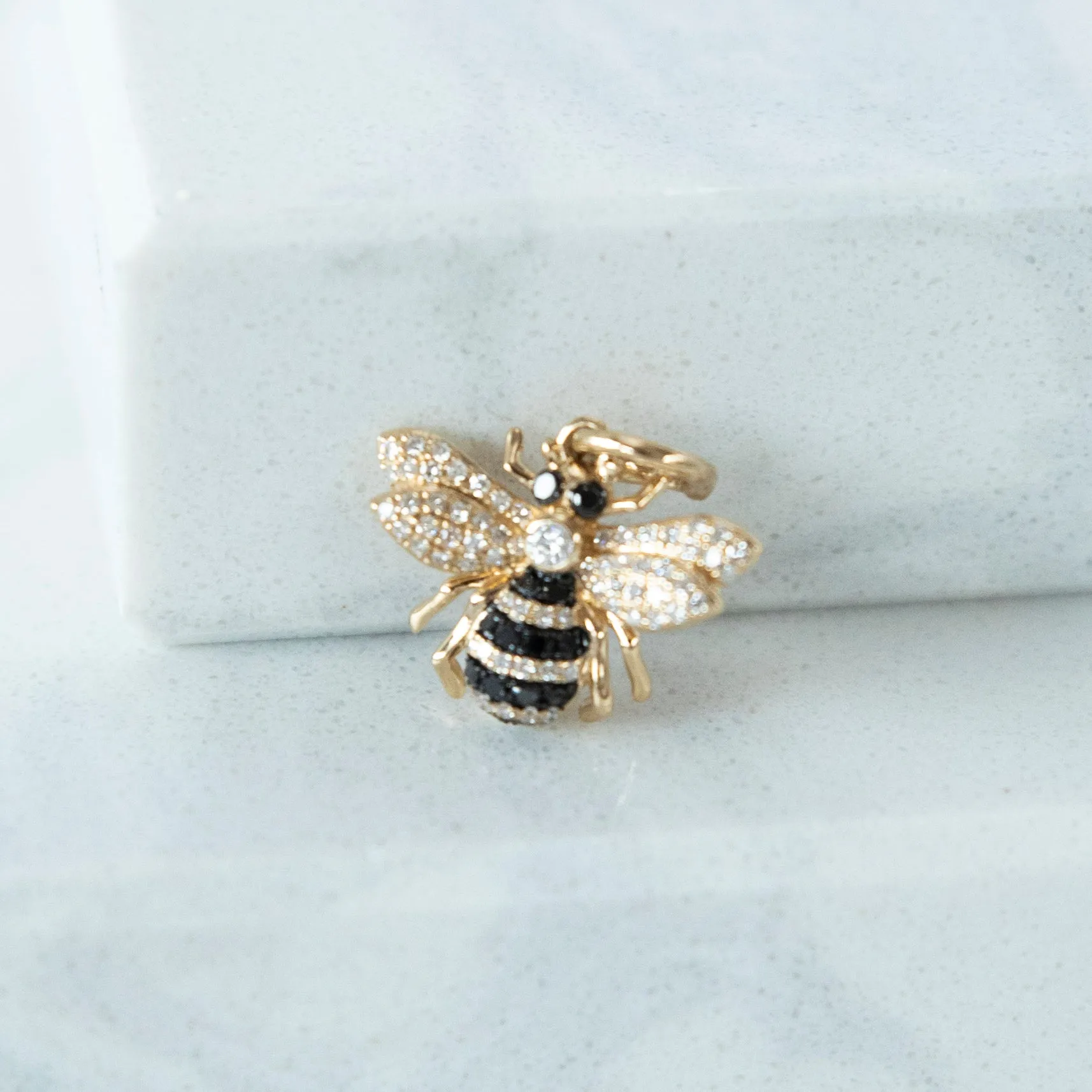 Black and White Diamond Bee Charm