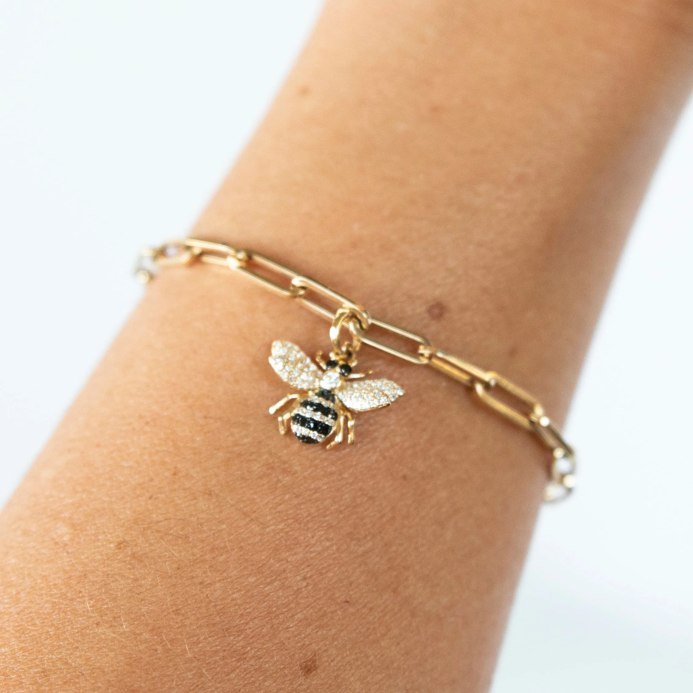Black and White Diamond Bee Charm