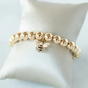 Black and White Diamond Bee Charm