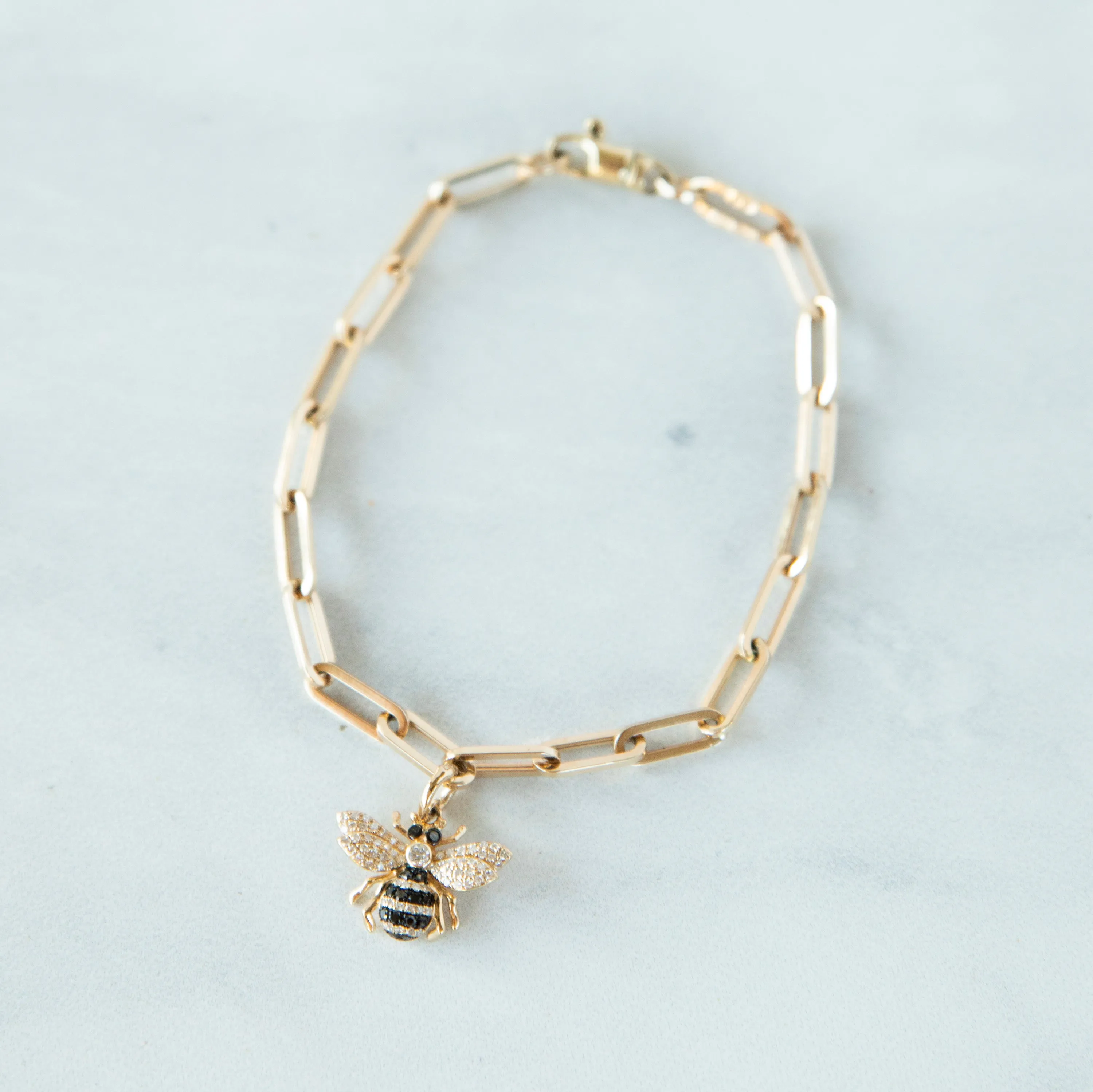 Black and White Diamond Bee Charm