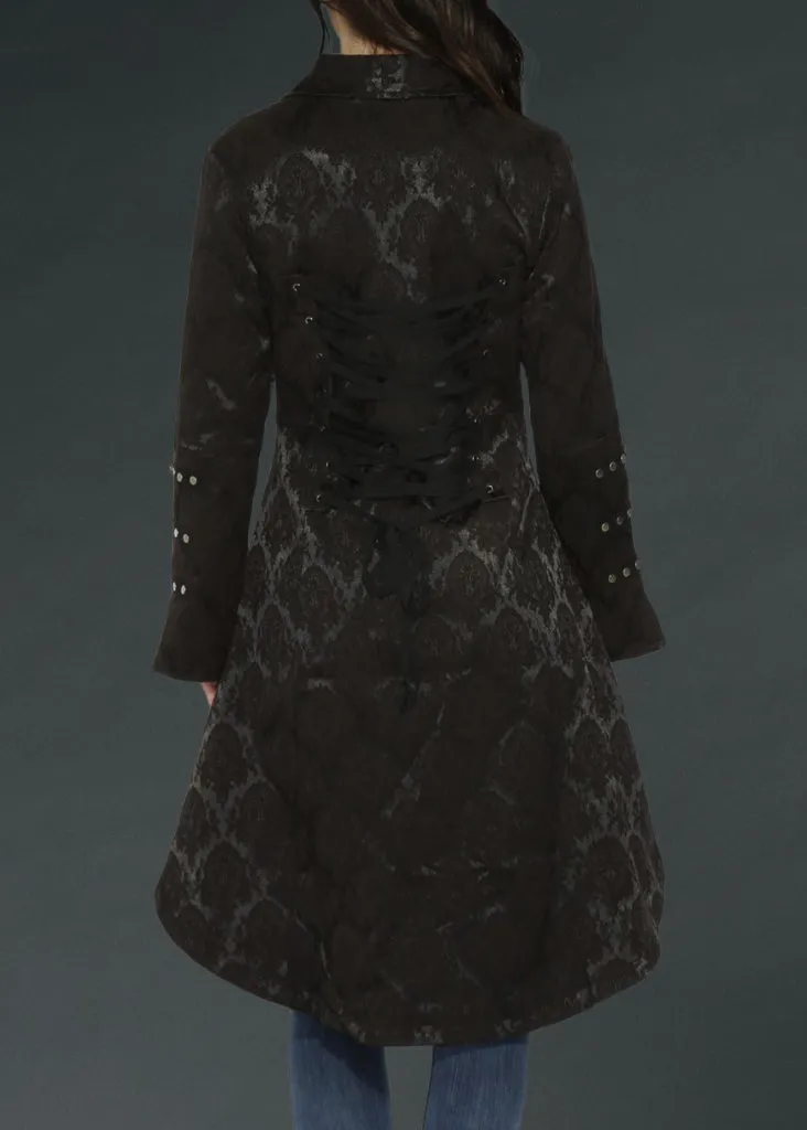 Black Brocade Gothic Pirate Coat