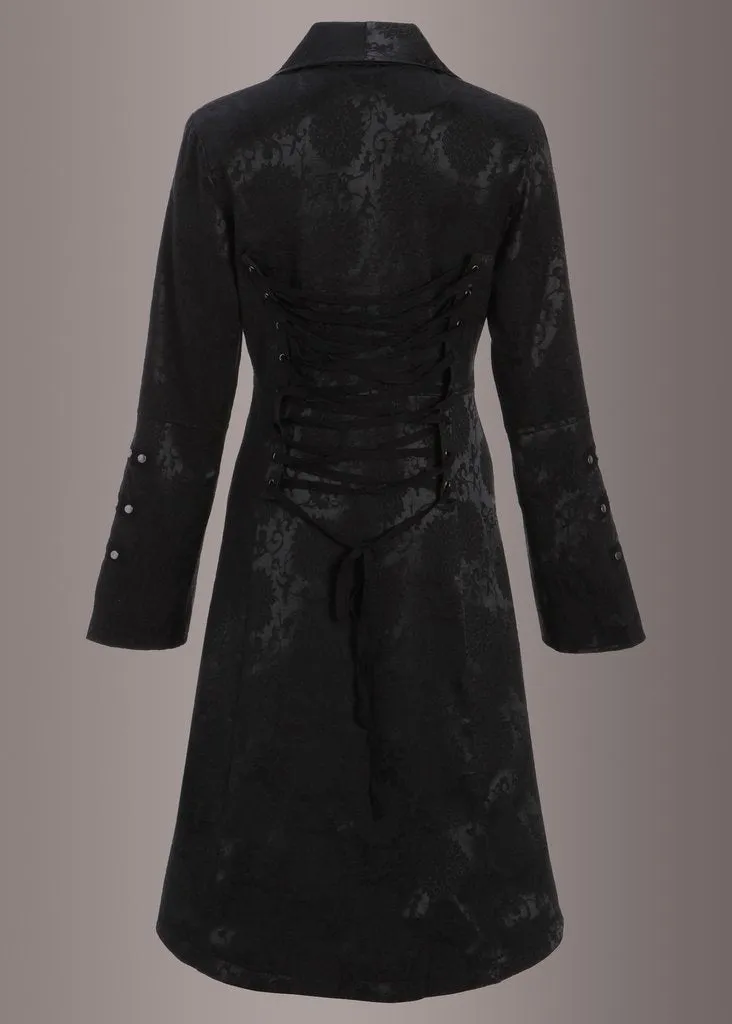 Black Brocade Gothic Pirate Coat