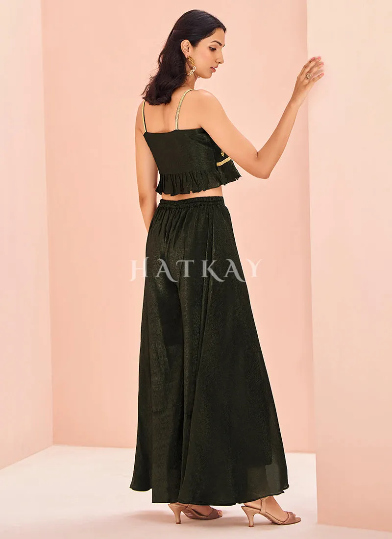 Black Handwork Silk Co-ord Set