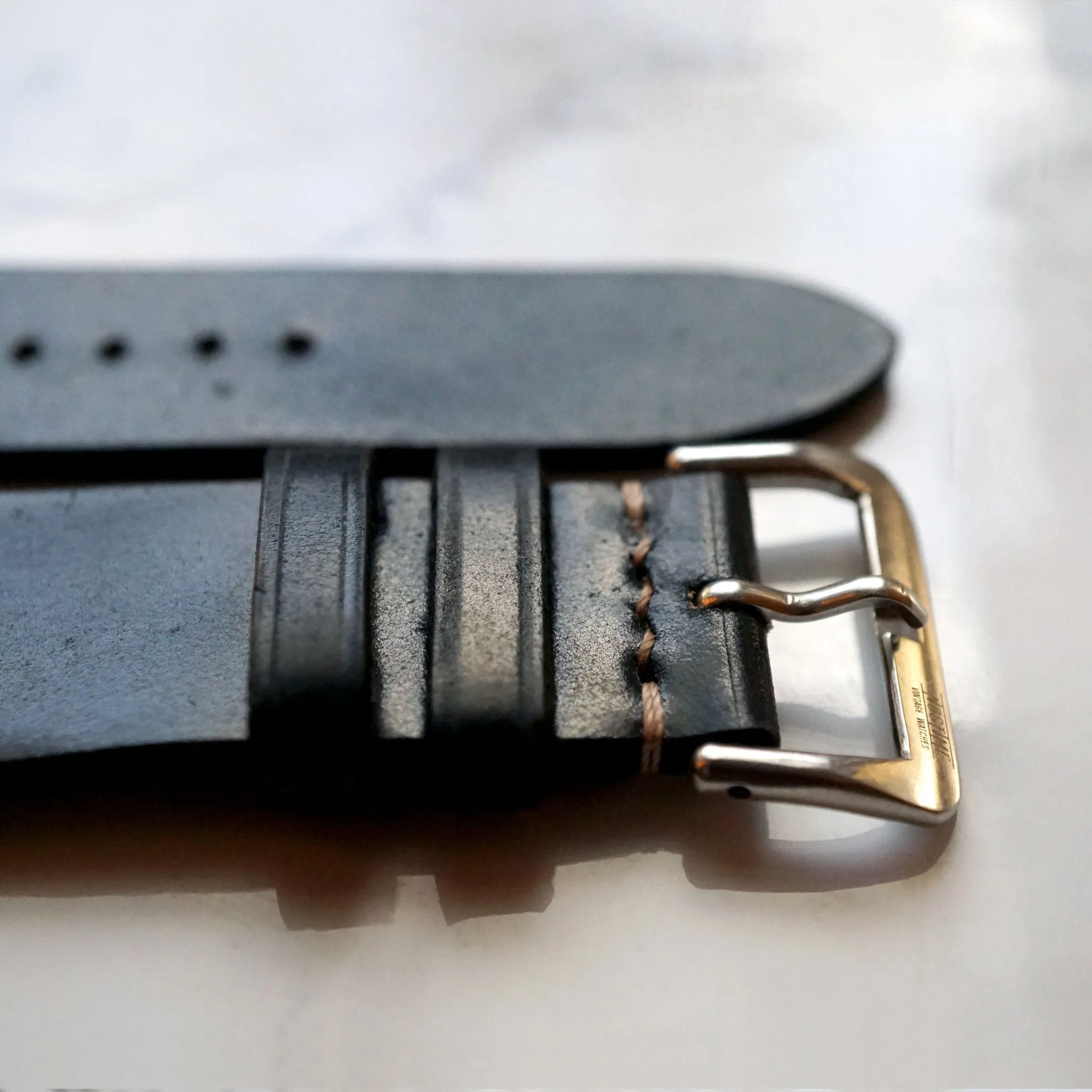 BLACK HORWEEN SHELL CORDOVAN CUSTOM MADE STRAP