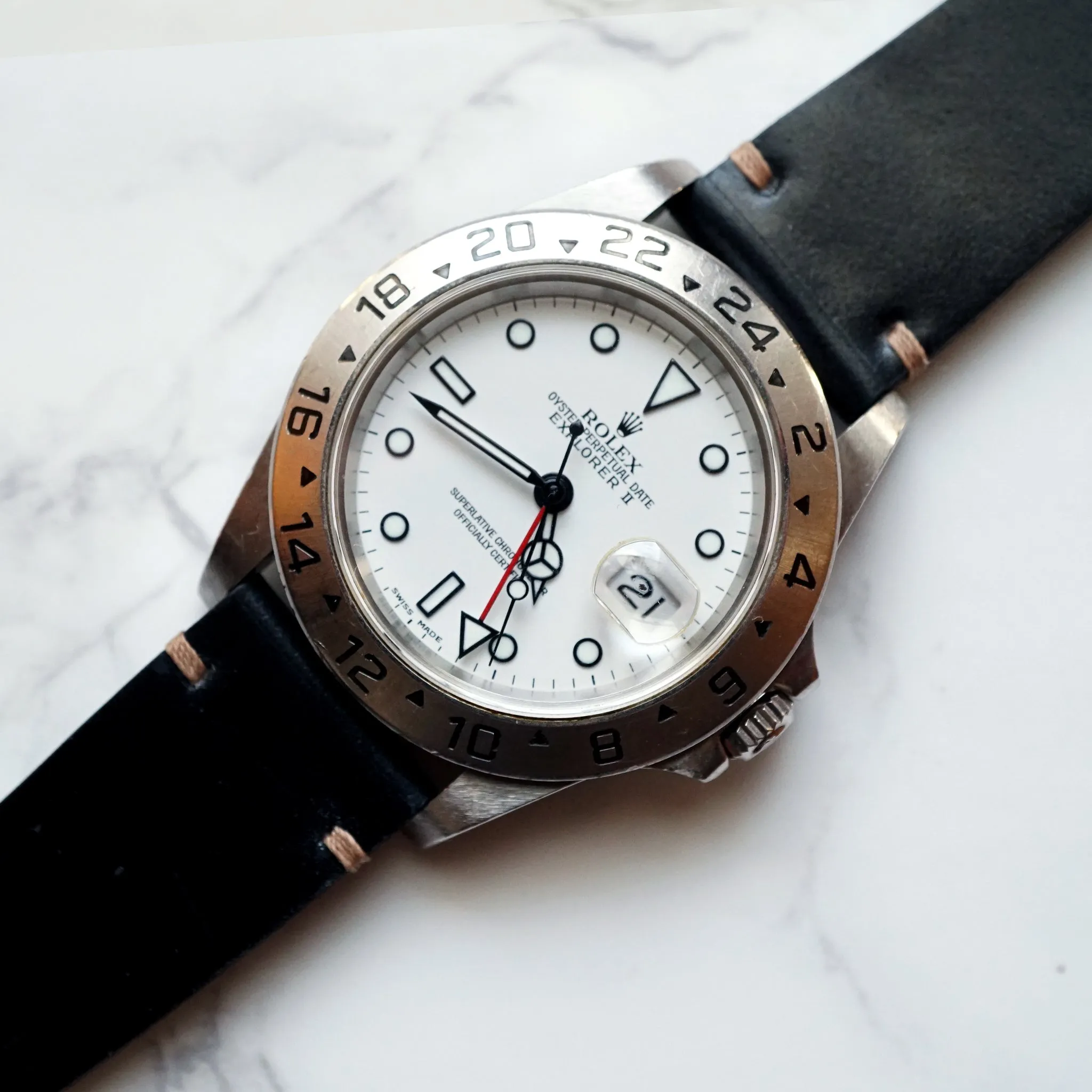 BLACK HORWEEN SHELL CORDOVAN CUSTOM MADE STRAP