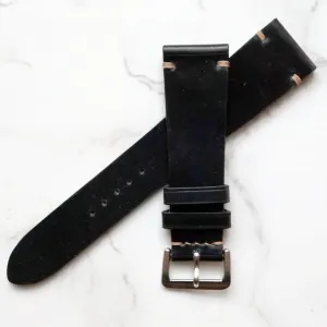 BLACK HORWEEN SHELL CORDOVAN CUSTOM MADE STRAP