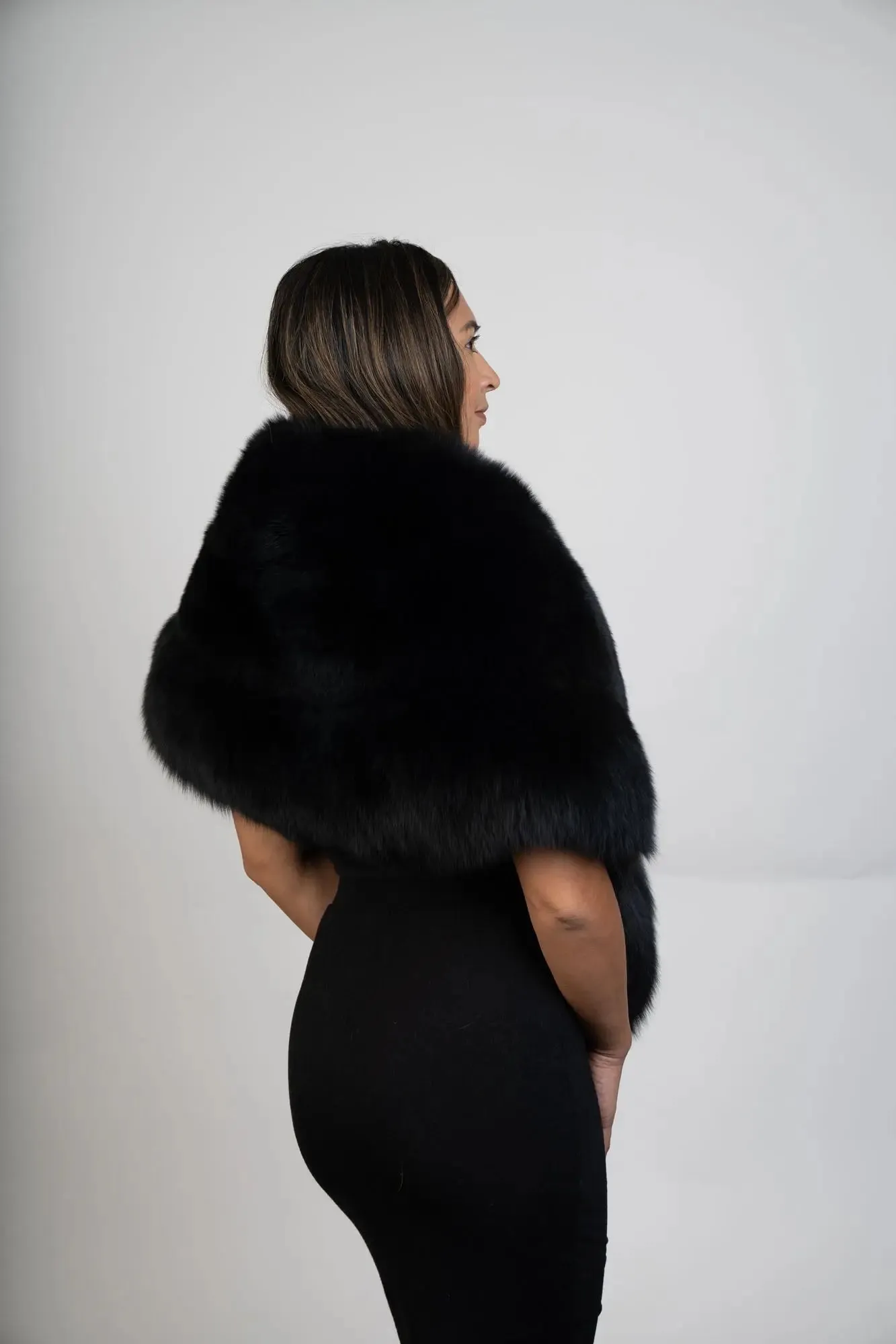 Black Mink & Black Fox Cape