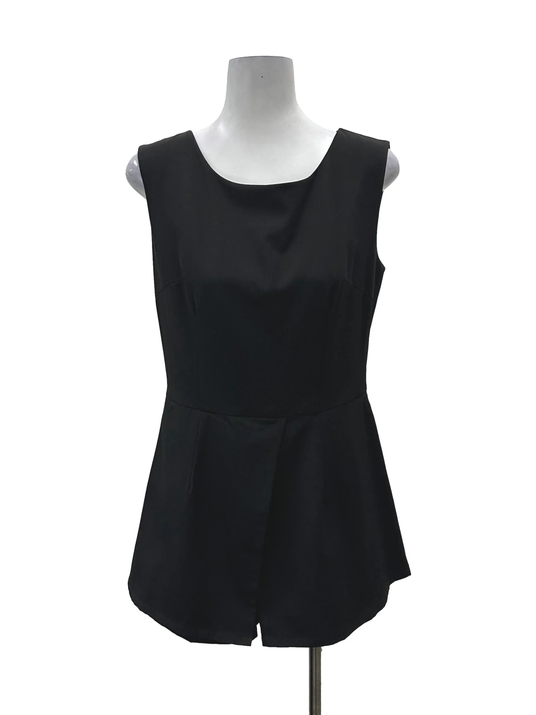 Black Sleeveless Sheath Romper