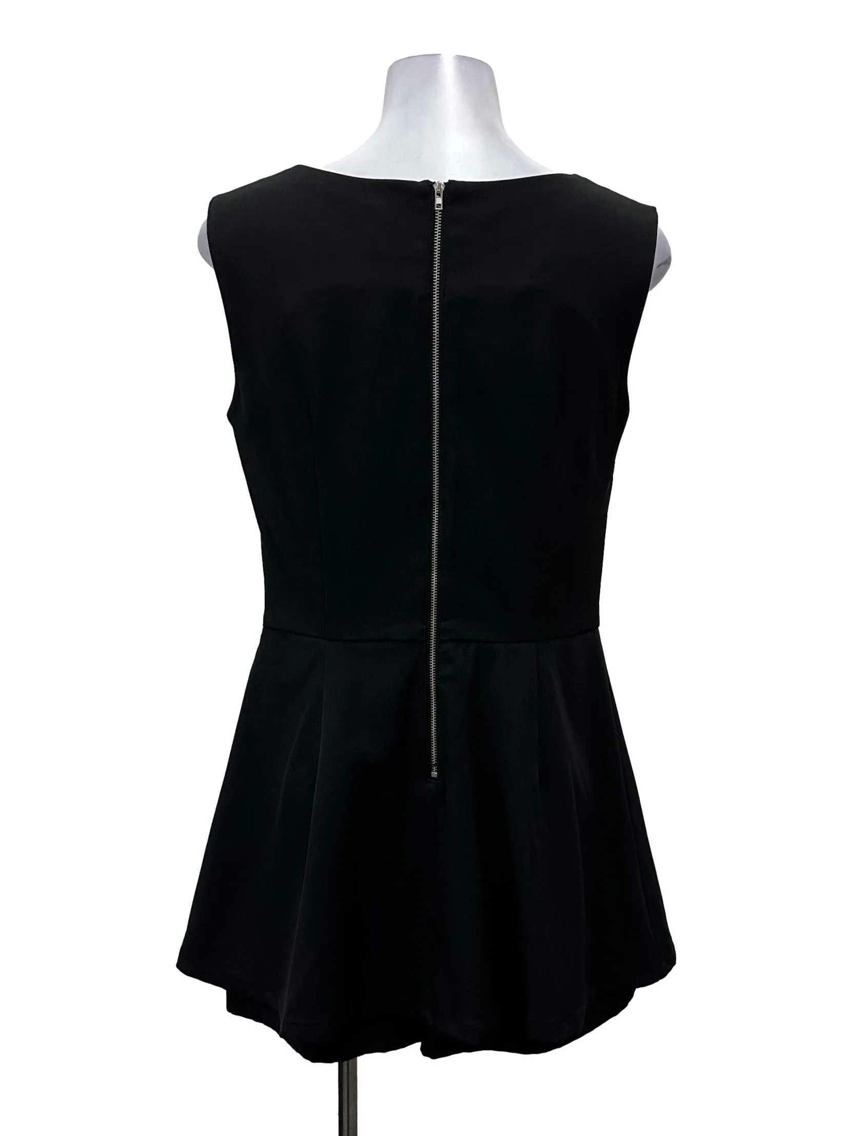 Black Sleeveless Sheath Romper