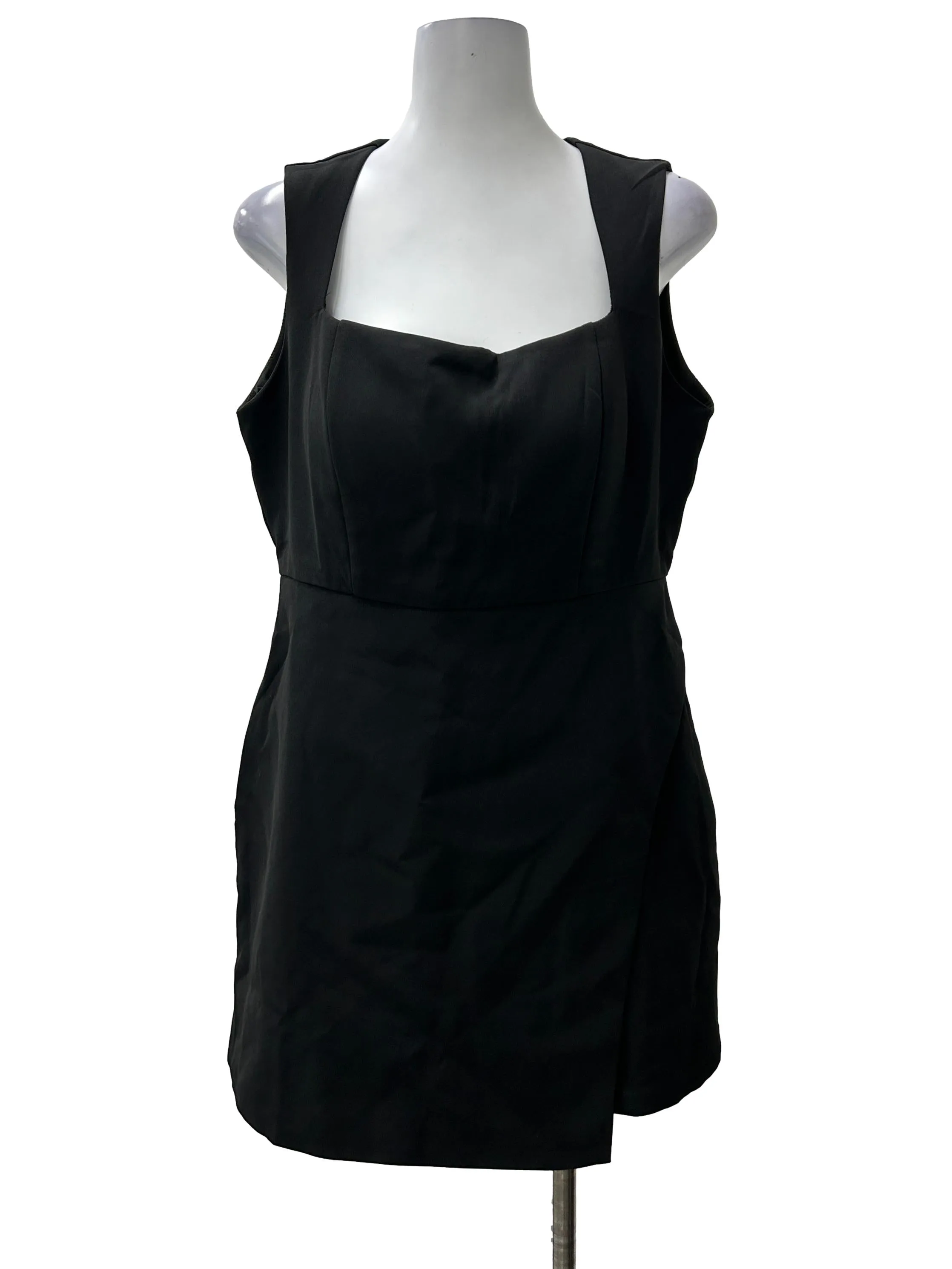 Black Sleeveless Square Neck Romper