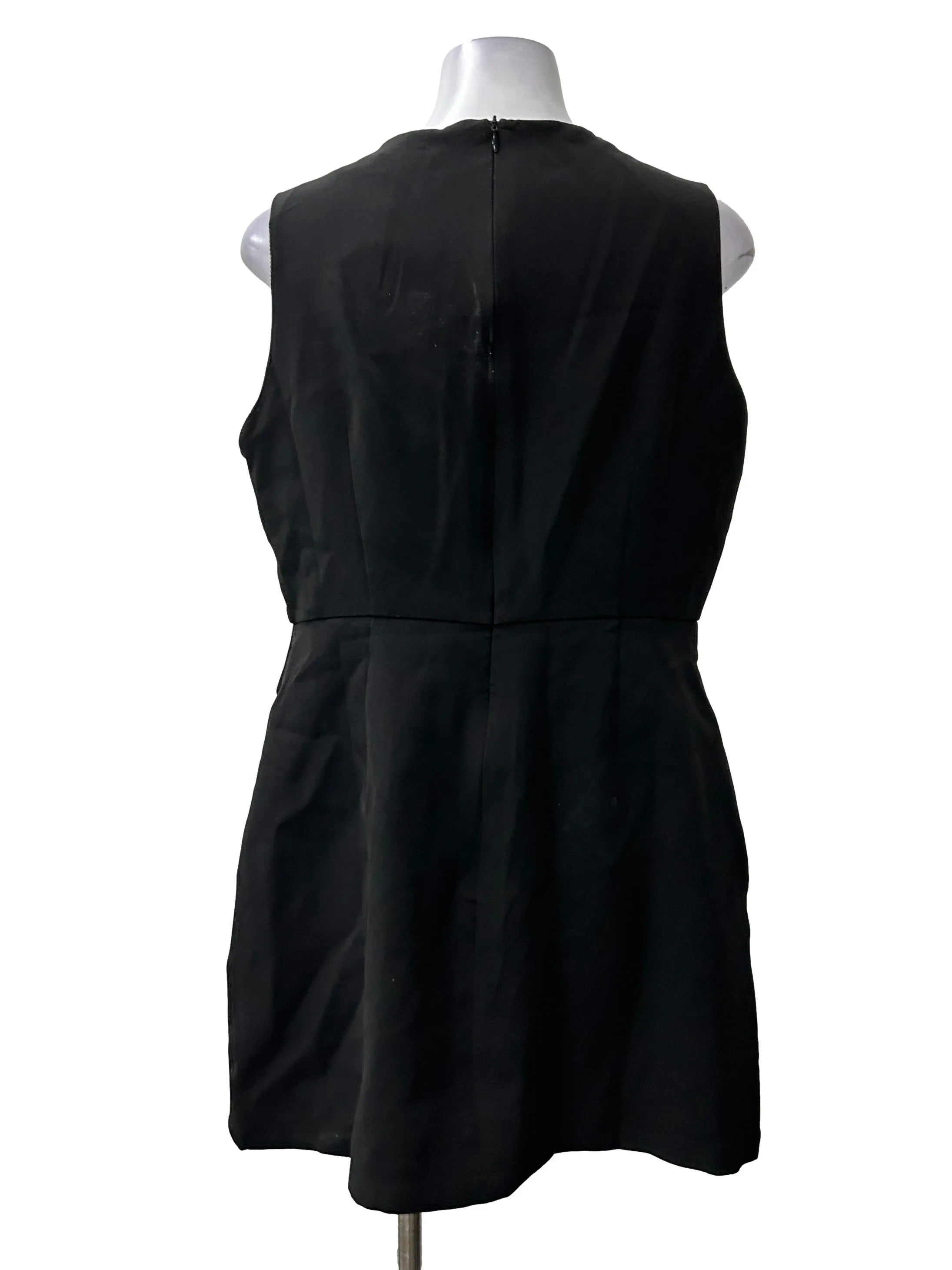 Black Sleeveless Square Neck Romper