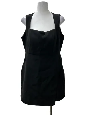 Black Sleeveless Square Neck Romper