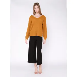 Black Tape Wide Leg Ponte Cropped Pant