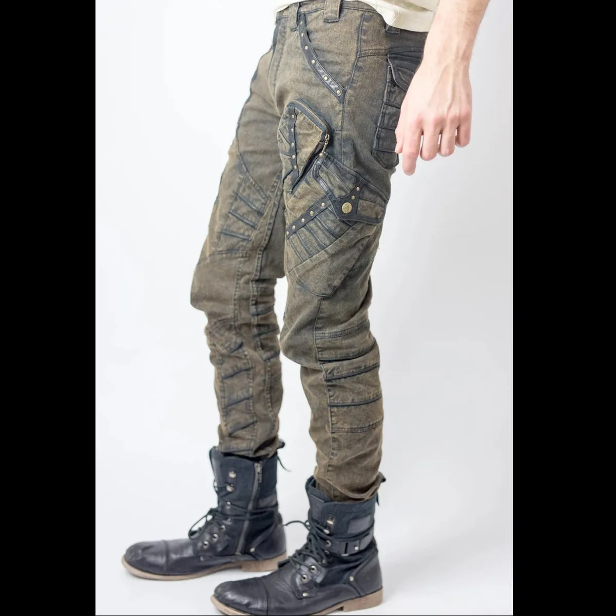 Blade Denim & Leather Pants