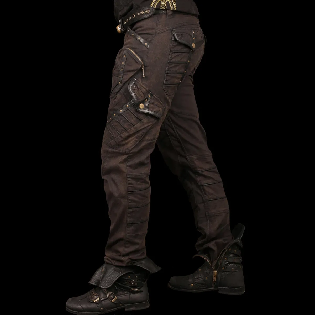 Blade Denim & Leather Pants