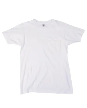 Blank Fruit of the Loom White Pocket T-Shirt