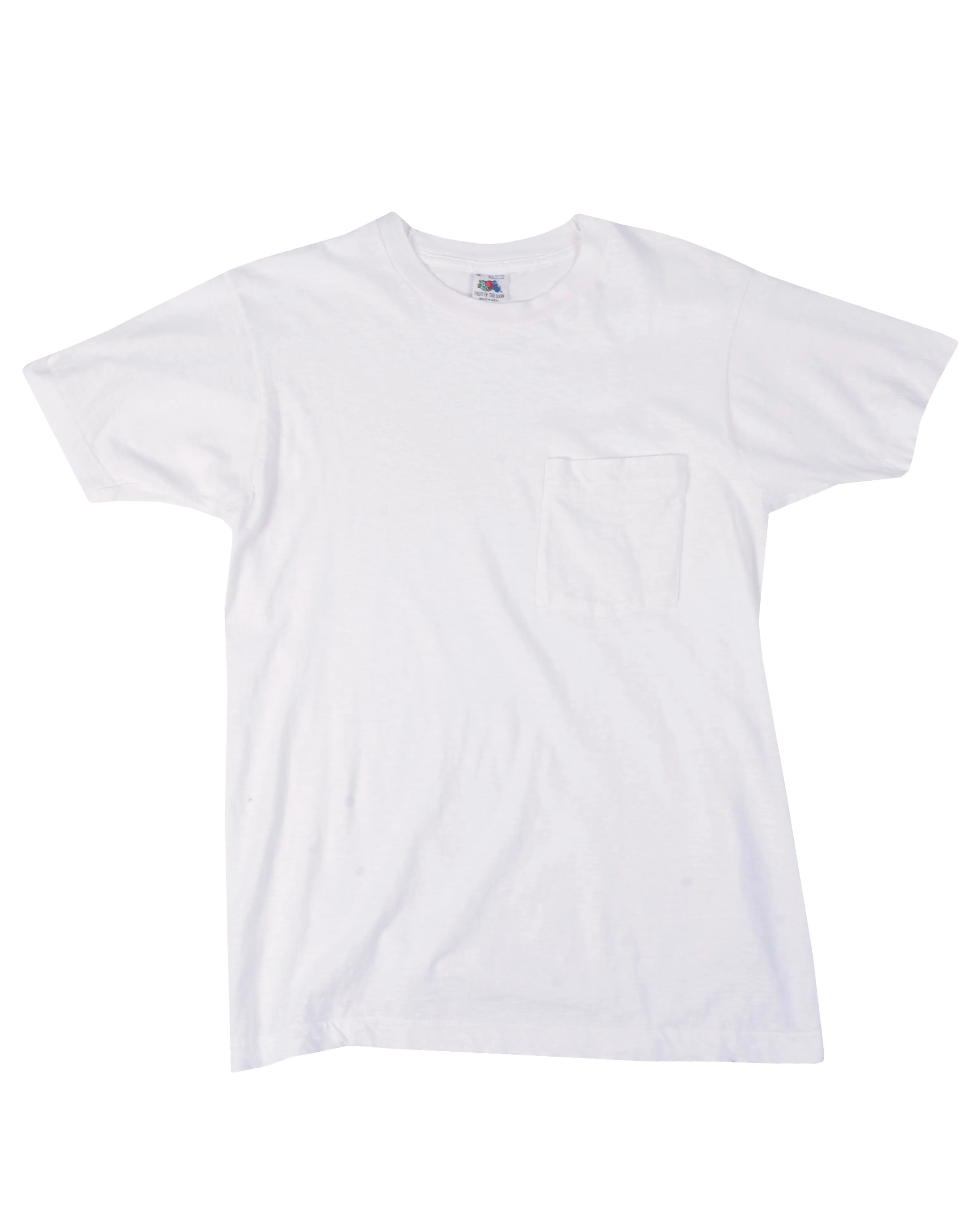 Blank Fruit of the Loom White Pocket T-Shirt