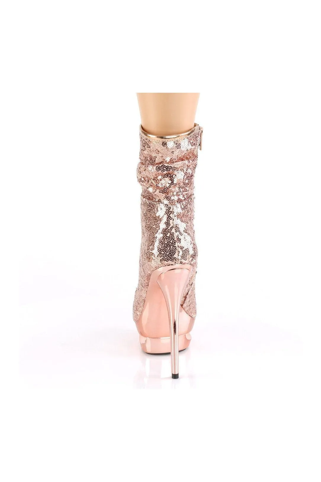 BLONDIE-R-1009 Exotic Boot | Gold Sequins
