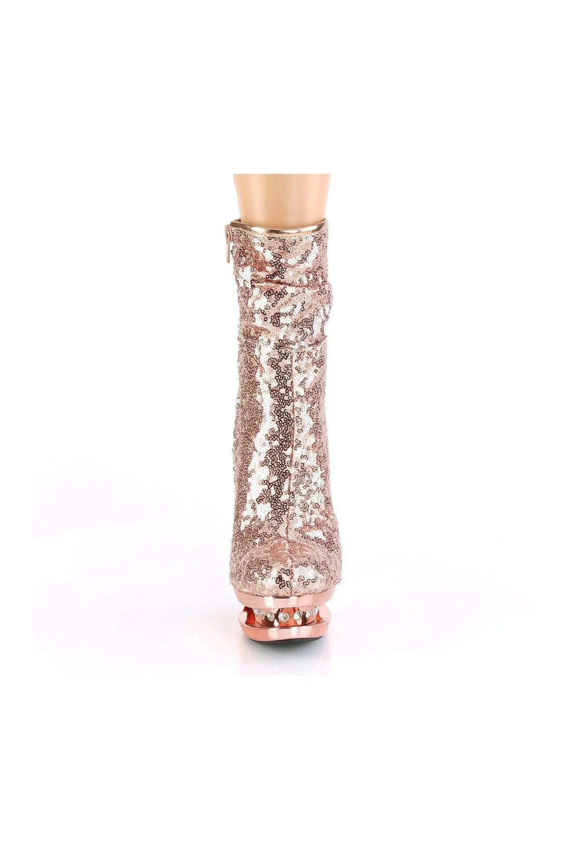 BLONDIE-R-1009 Exotic Boot | Gold Sequins