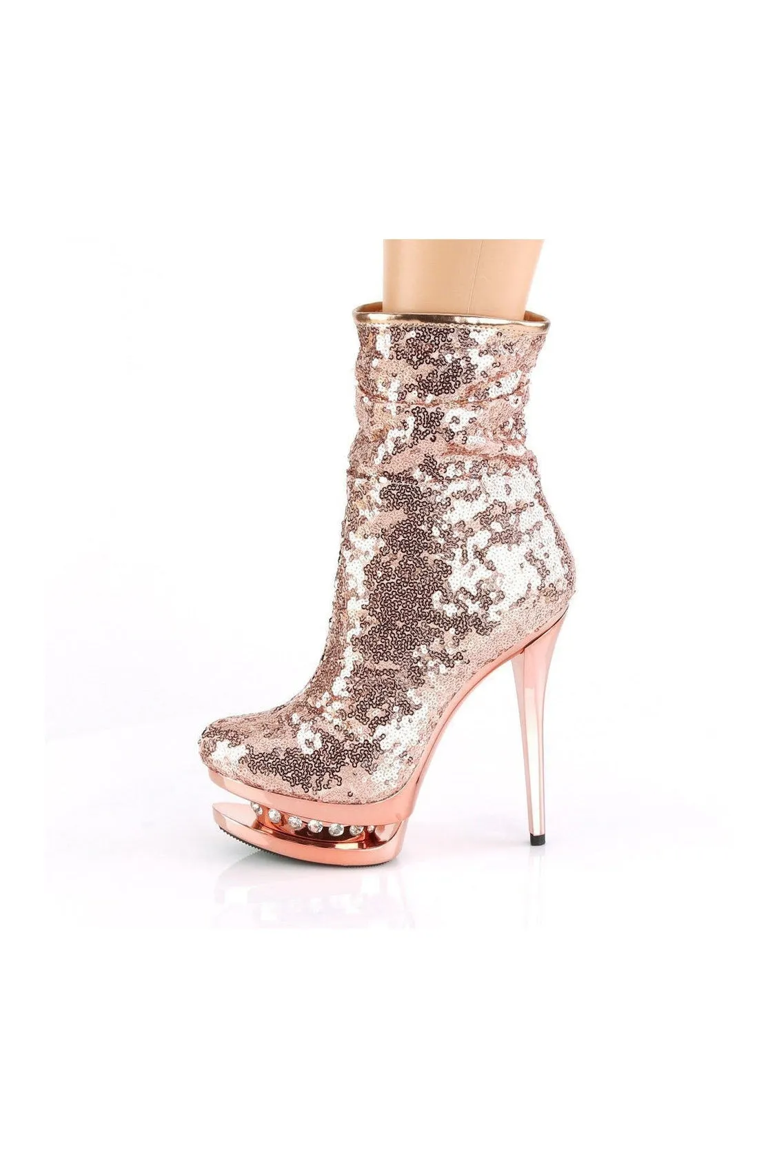BLONDIE-R-1009 Exotic Boot | Gold Sequins