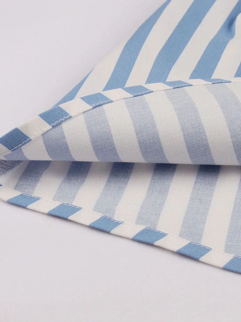Blue And White Stripe With Pockets 50S Dress
