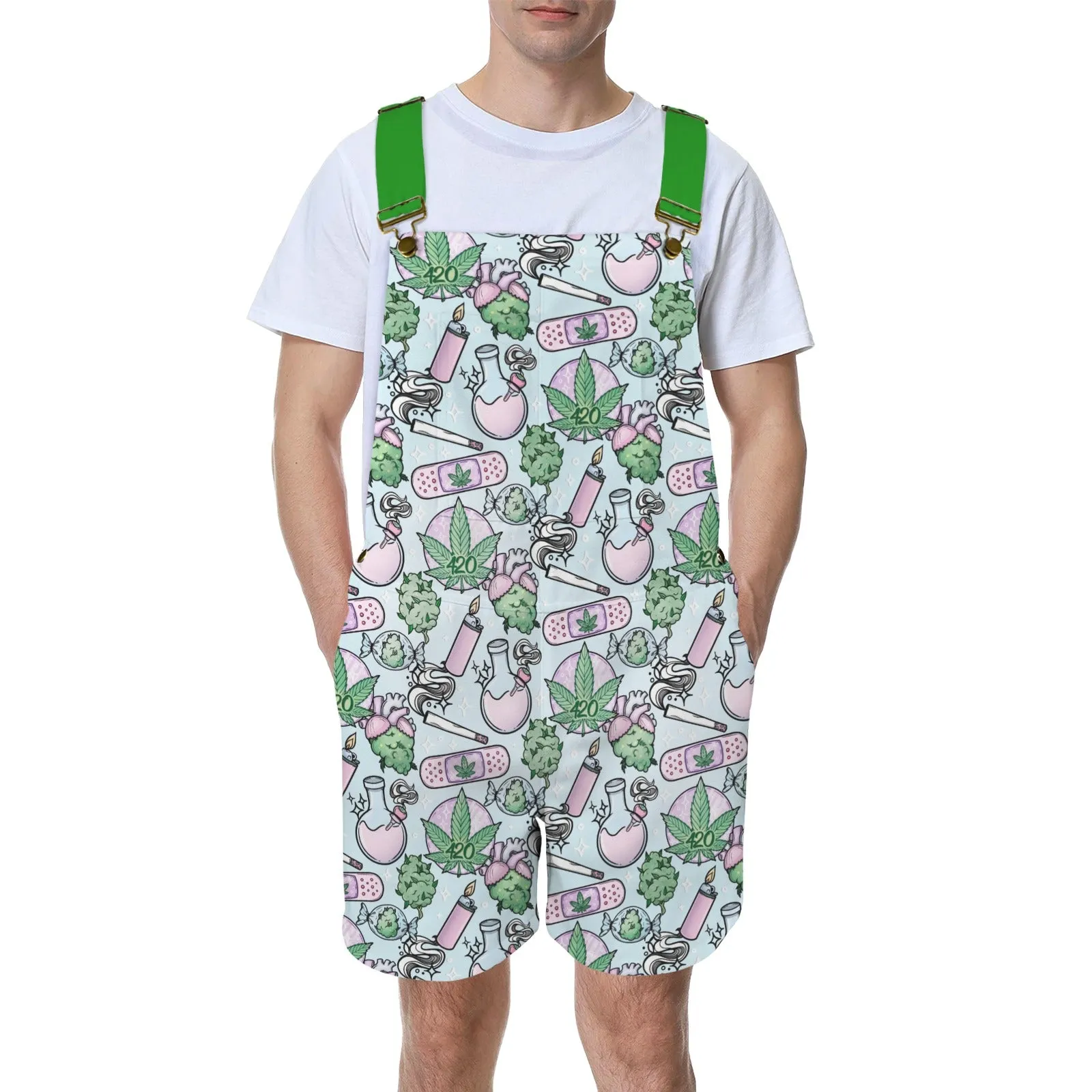 Blue Cannabis Unisex Huggeralls