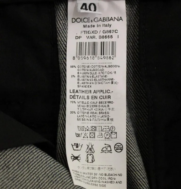 Blue Cotton Solid Pattern Logo Jeans Pants