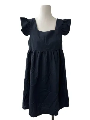 Blue Flutter Sleeve Babydoll Dress
