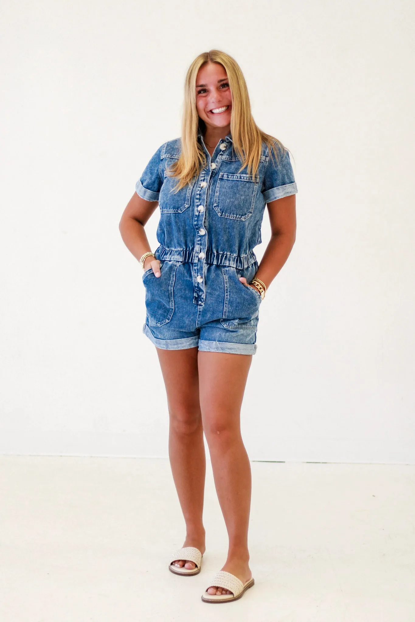 Blue Jean Nights Denim Romper