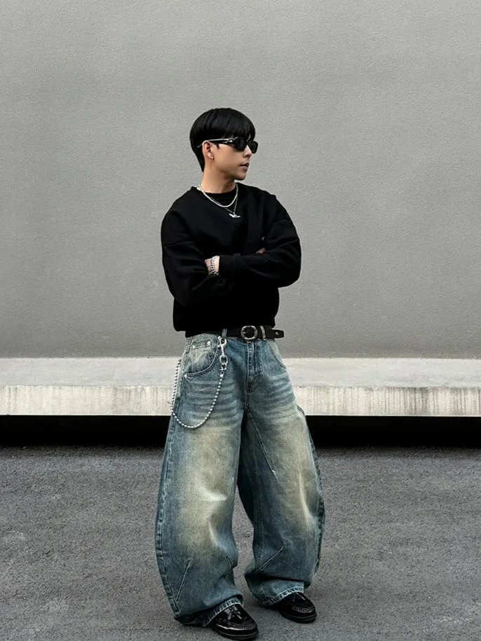 Blue Wide-leg Jeans