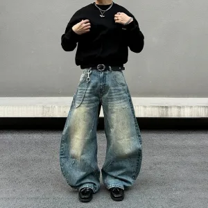 Blue Wide-leg Jeans