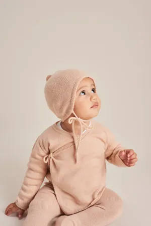 Bonnet with Mini Pompom - Peach