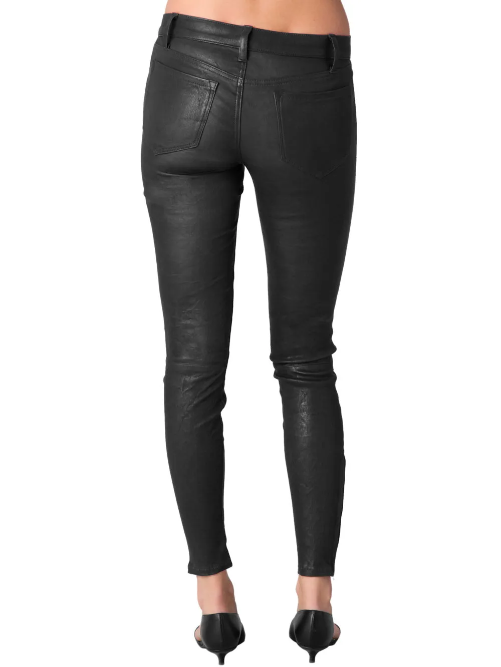 Bouncy Ankle Leather Pants