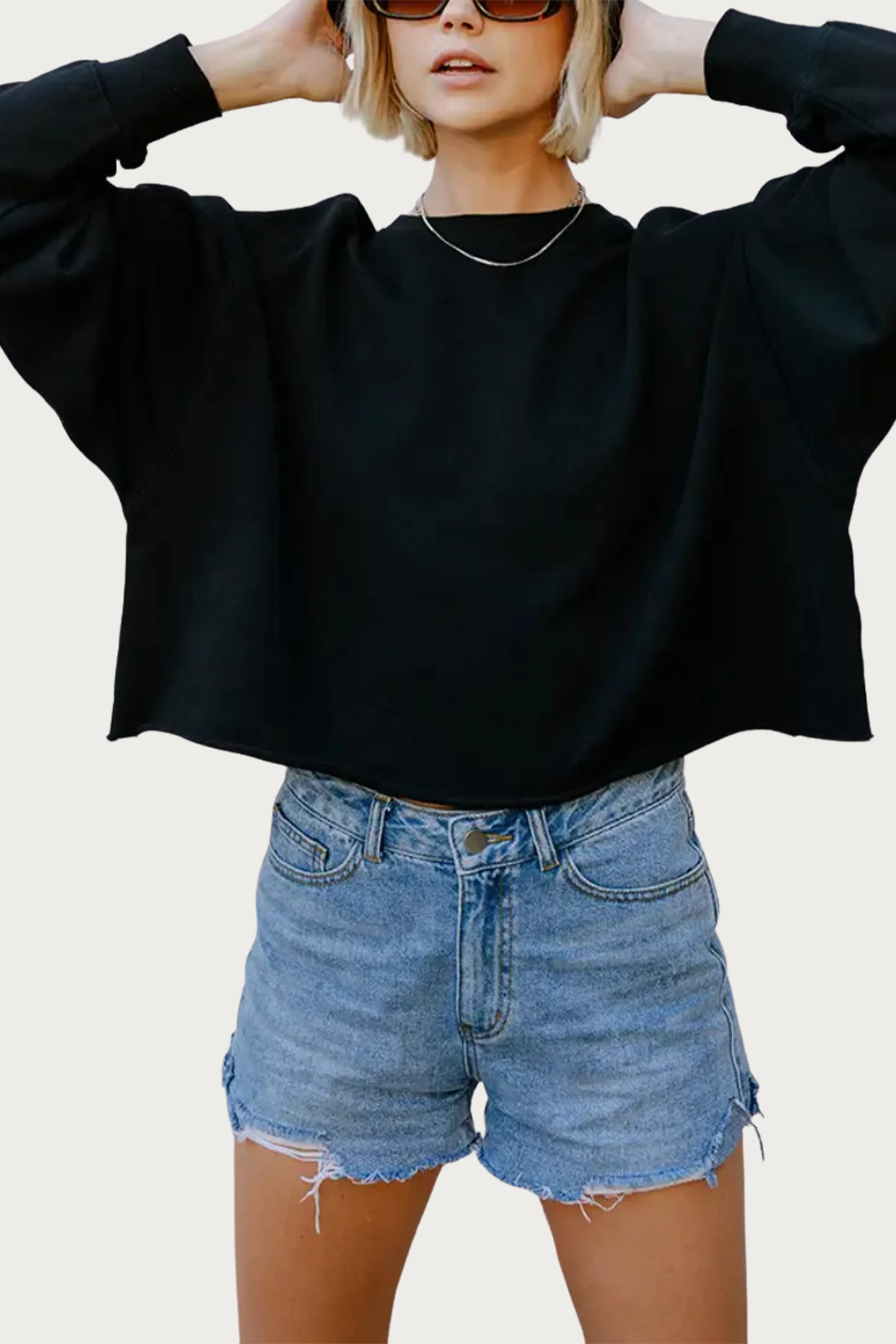 BOYFRIEND CROPPED SWEATSHIRT