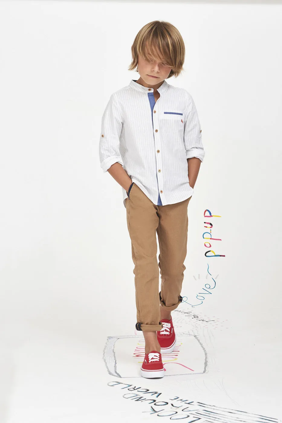 Boys Stripe Print Shirt