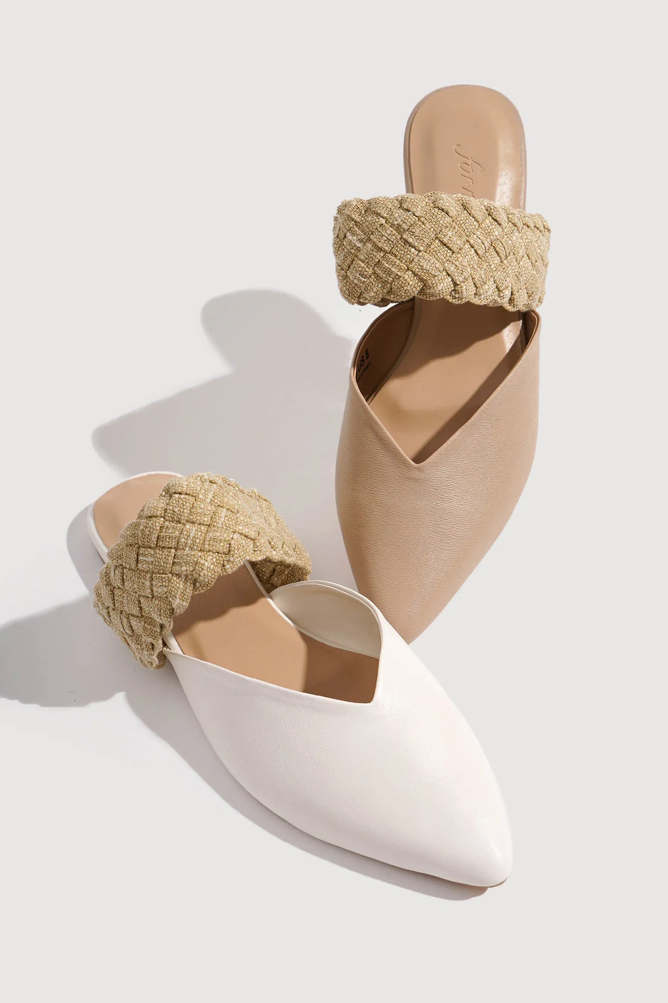 Braided Strap Pointed Toe Mules