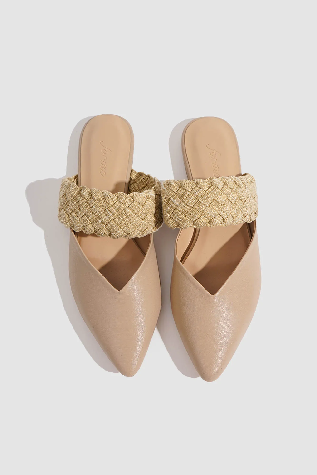 Braided Strap Pointed Toe Mules