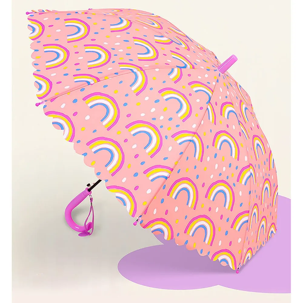 Bright Rainbow Pink Umbrella for Kids