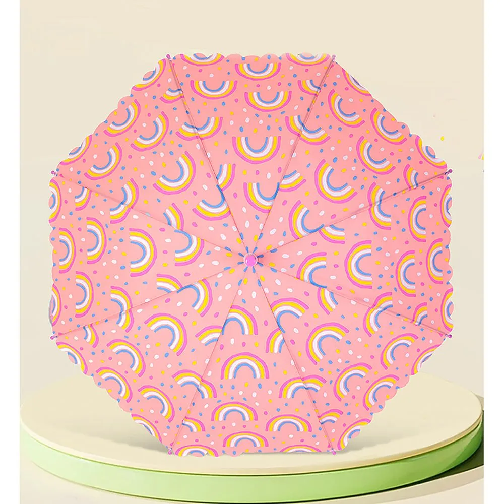 Bright Rainbow Pink Umbrella for Kids