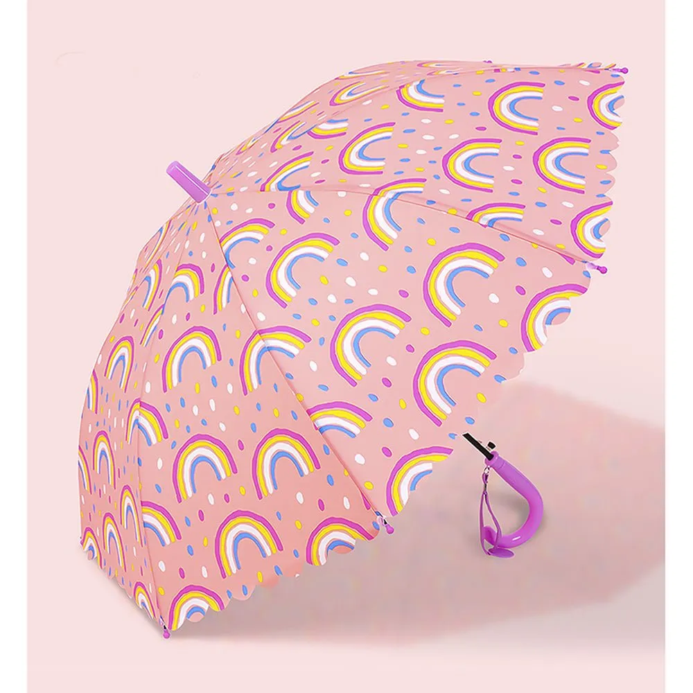 Bright Rainbow Pink Umbrella for Kids