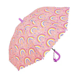 Bright Rainbow Pink Umbrella for Kids