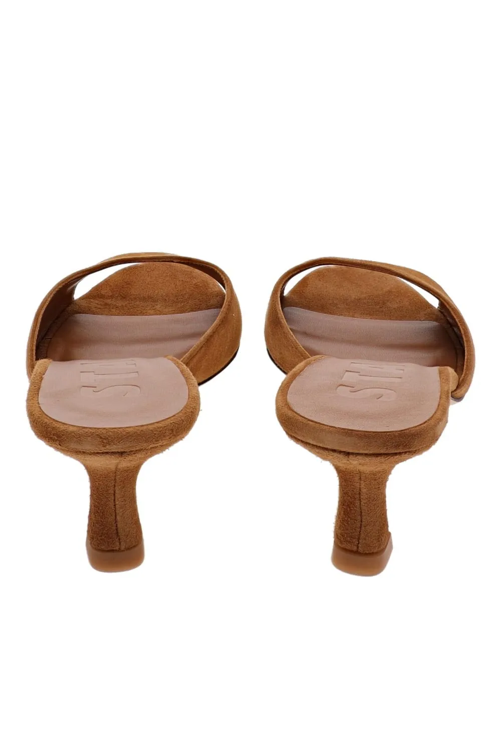 Brigitte Tan Suede Kitten Mule