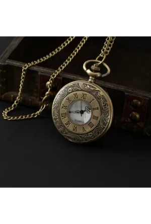 Bronze Vintage Floral Pocket Watch