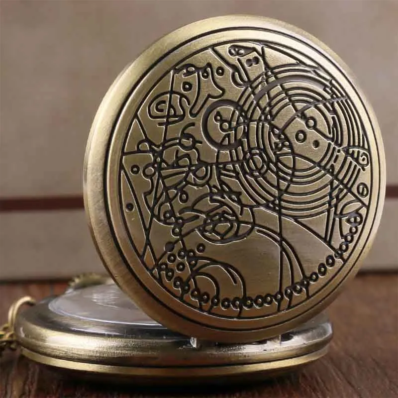 Bronze Vintage Hand Wind With Keychain Steampunk Mechanical Pocket Watch