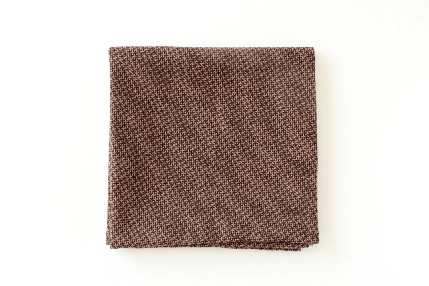 Brown Cross Pattern Pocket Square