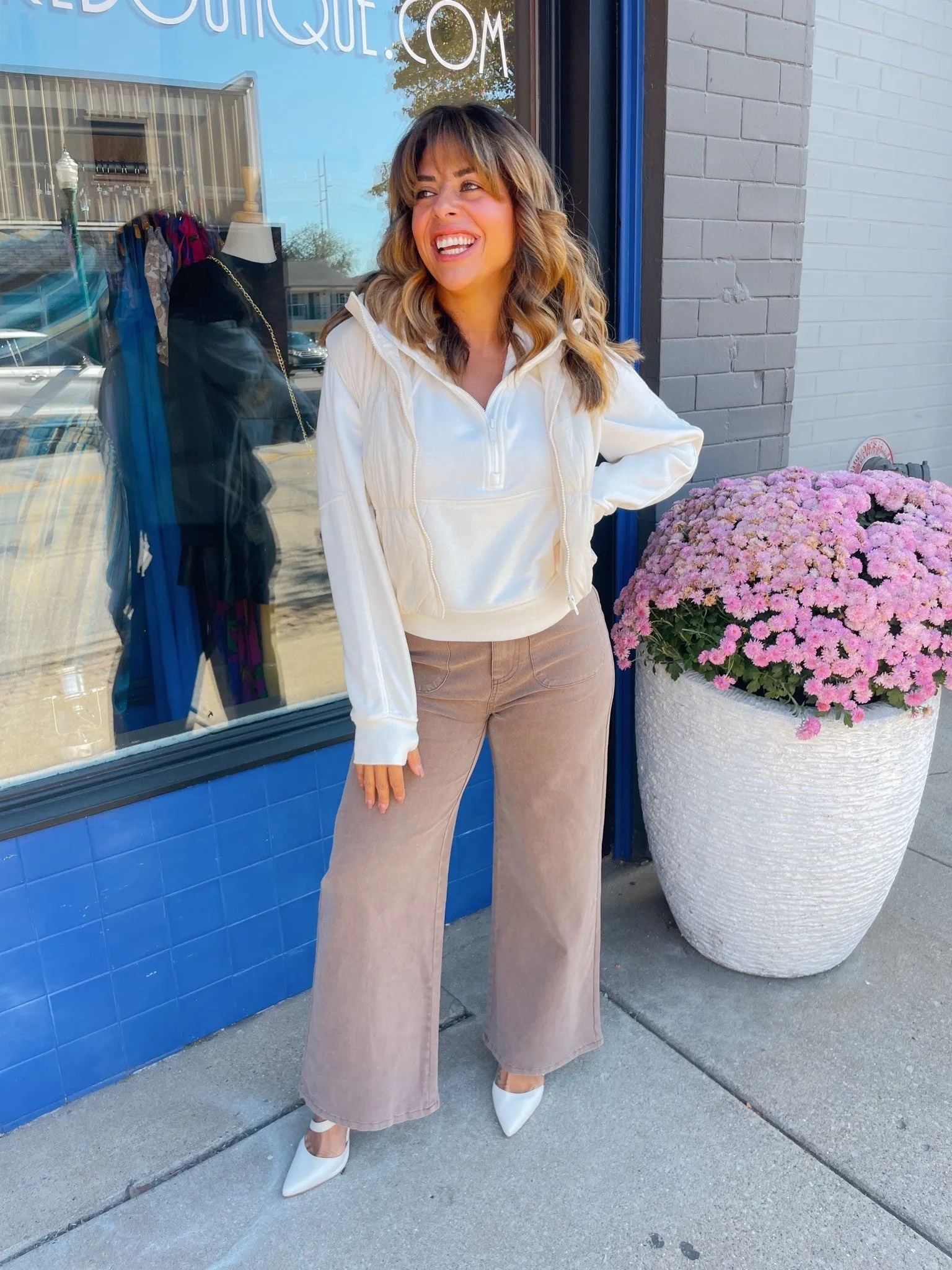 Brown High Waisted Wide Leg